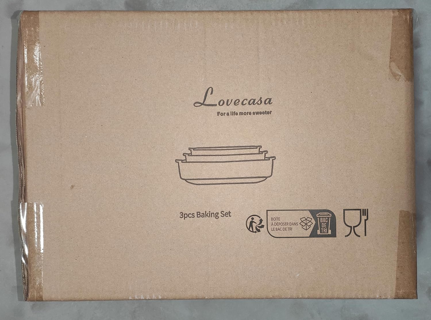 LOVECASA 8x8 inch Baking Pan, 2 Quart Square Cake Pan Baking Dish for Oven, Stoneware Brownie Pan Non-Stick, Casserole Baking Pan with Handle