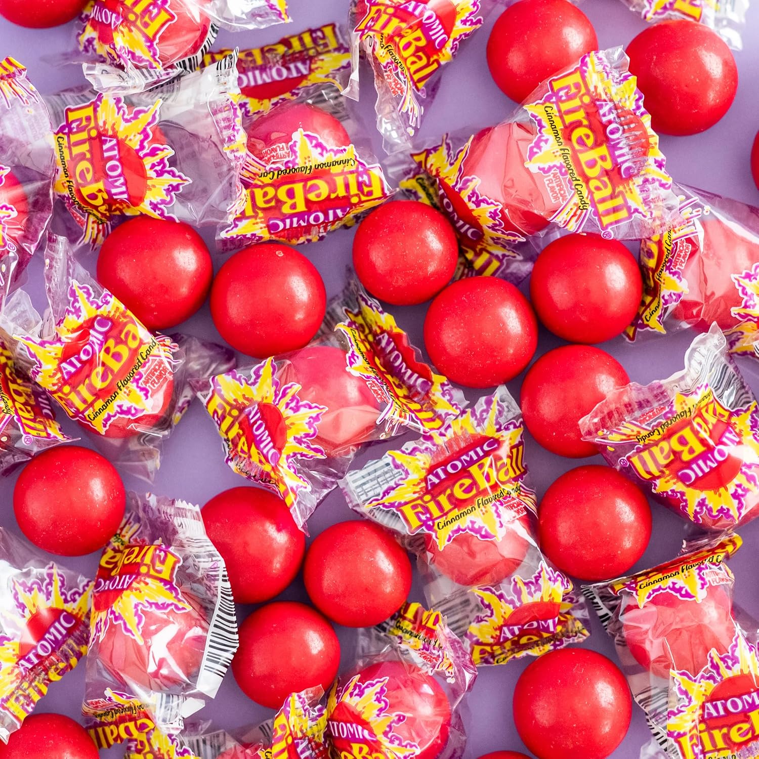 Wonka Atomic Fireball, Candy, Cinnamon Flavor, Individually Wrapped, 7.5 g (240 ct) | Intense cinnamon heat, iconic red fireball, individually wrapped
