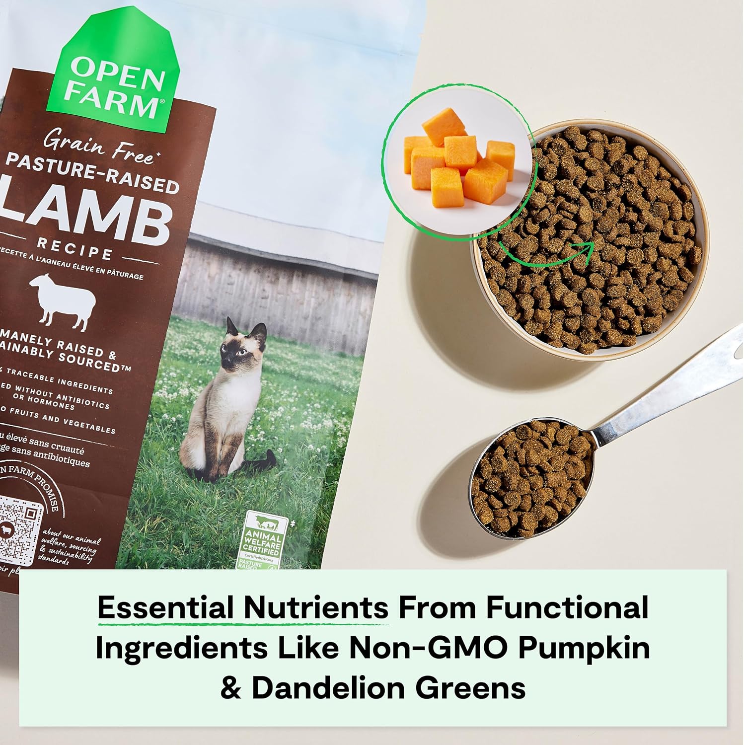 Open Farm, Grain Free Dry Cat Food, High-Protein Kibble for a Complete & Balanced Diet, Non-GMO Fruits & Vegetables, Prebiotic Fibers to Support Digestion, Catch-of-The Season Whitefish, 4lb Bag | All Life Stages, High Protein, Prebiotic Fibers, 100% Tra…
