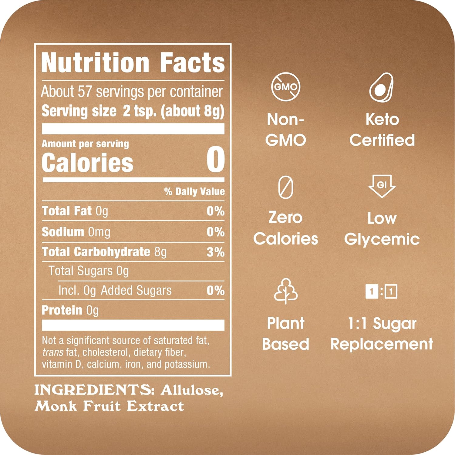 Monk Fruit In The Raw, Sweetener Bag, 1 LB