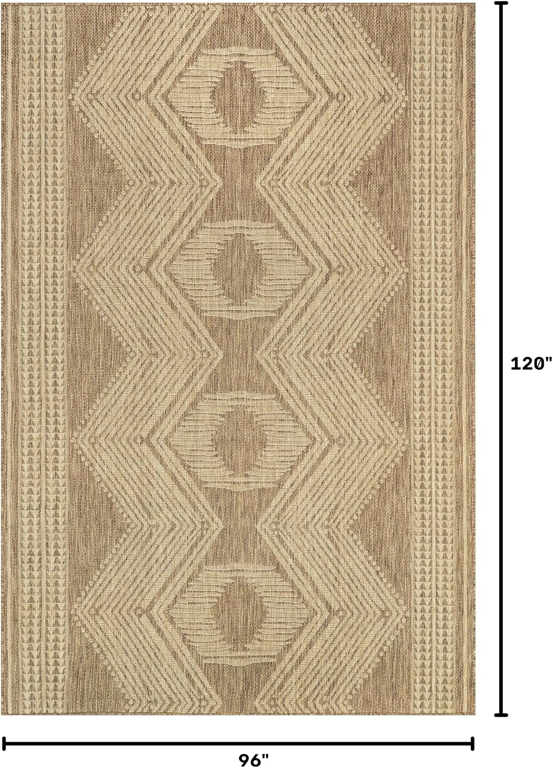 nuLOOM Ranya Light Brown Geometric Indoor/Outdoor Area Rug, 4' x 5'
