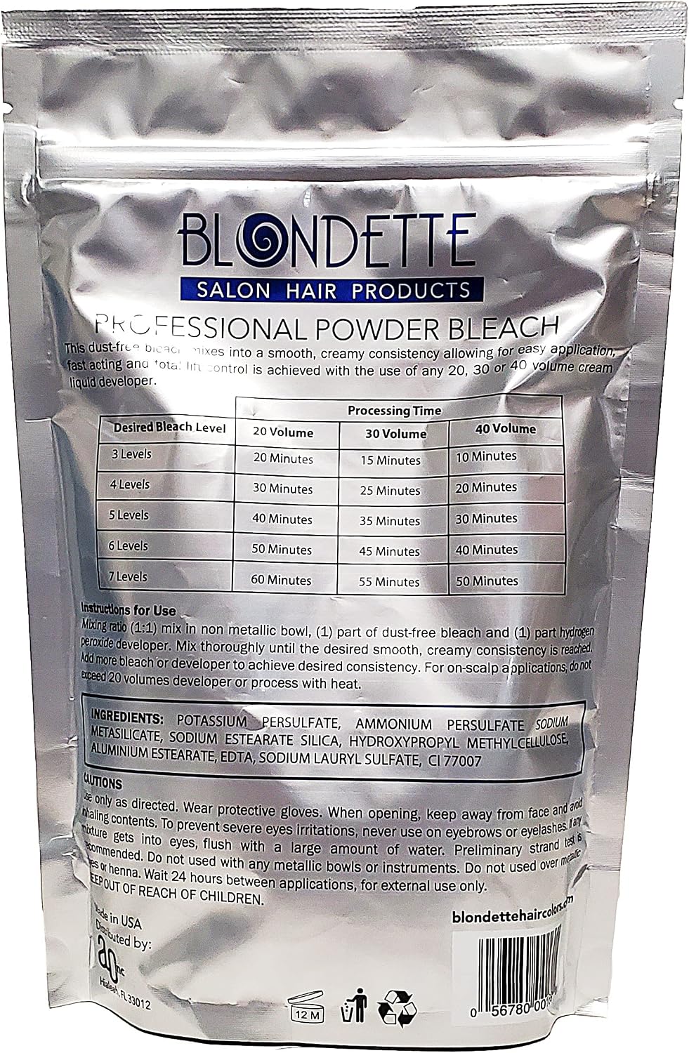 Powder Bleach, Blondette Salon Professional Powder Bleach blue dust-free (460)