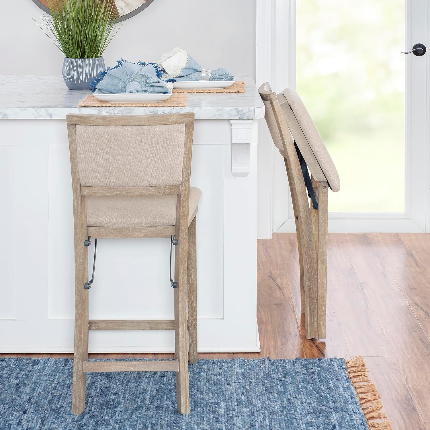Linon Keira Pad Back Folding Bar Stool