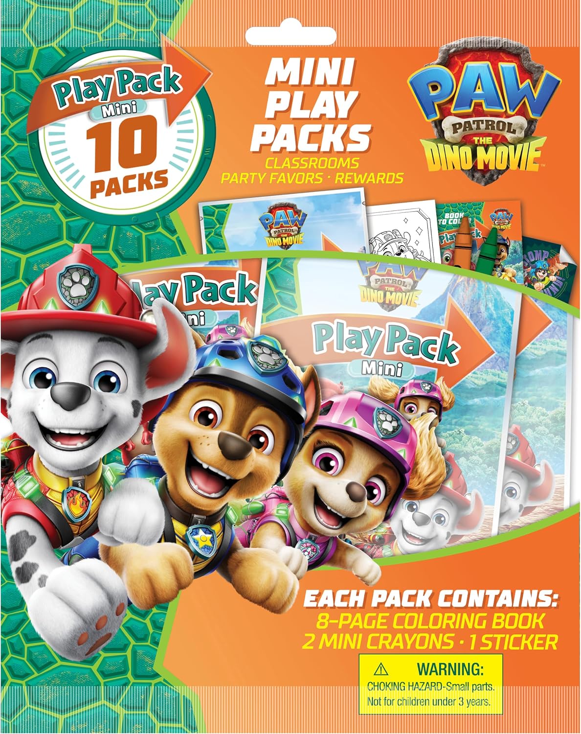 Bendon Paw Patrol Dino Movie 10Pk Multipack Play Pack | Coloring Activity Set with PAW Patrol Characters - Stickers & Crayons for Kids