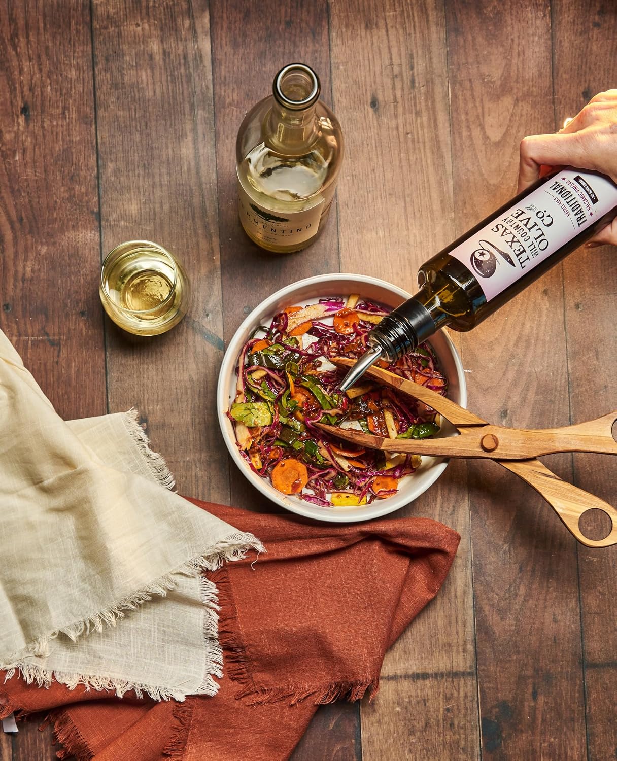 White Lemon Balsamic Vinegar - Gourmet Barrel Aged Infused Balsamic Vinegar - Great for Dressing Dipping Glazing - No Artificial Flavors or Added Sugar - Made in Texas (8.5 oz)