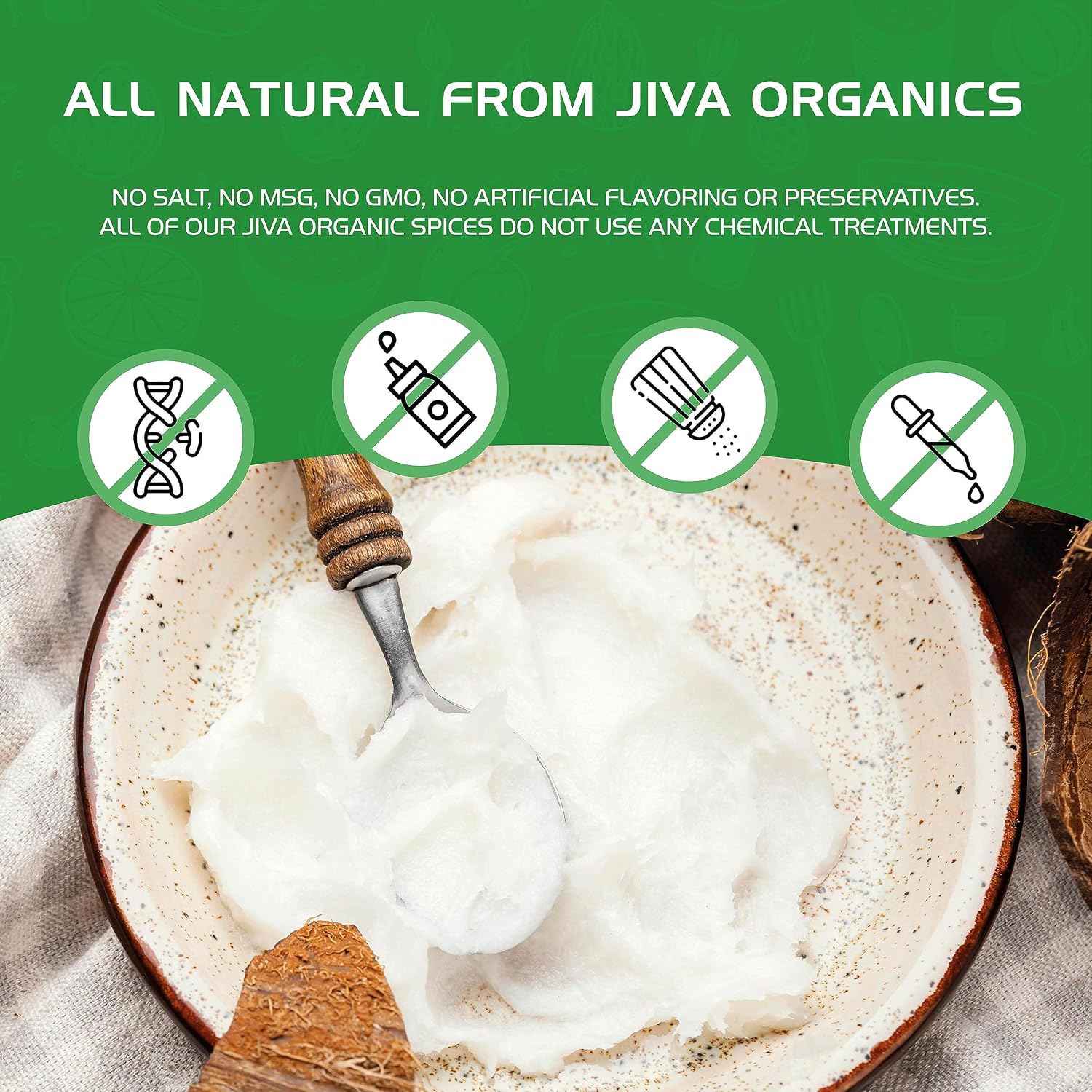 Jiva Organics RAW Organic Coconut Butter 16 Ounce Jar - Creamy, Unsalted