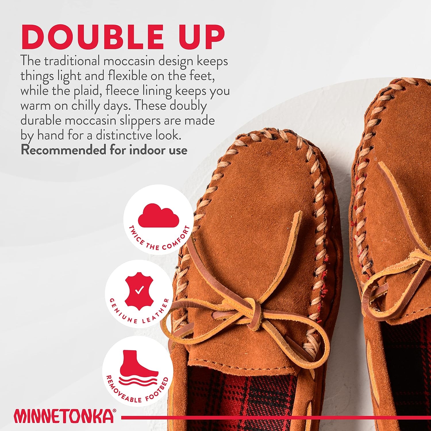 Minnetonka Men's Double Bottom Fleece Slipper