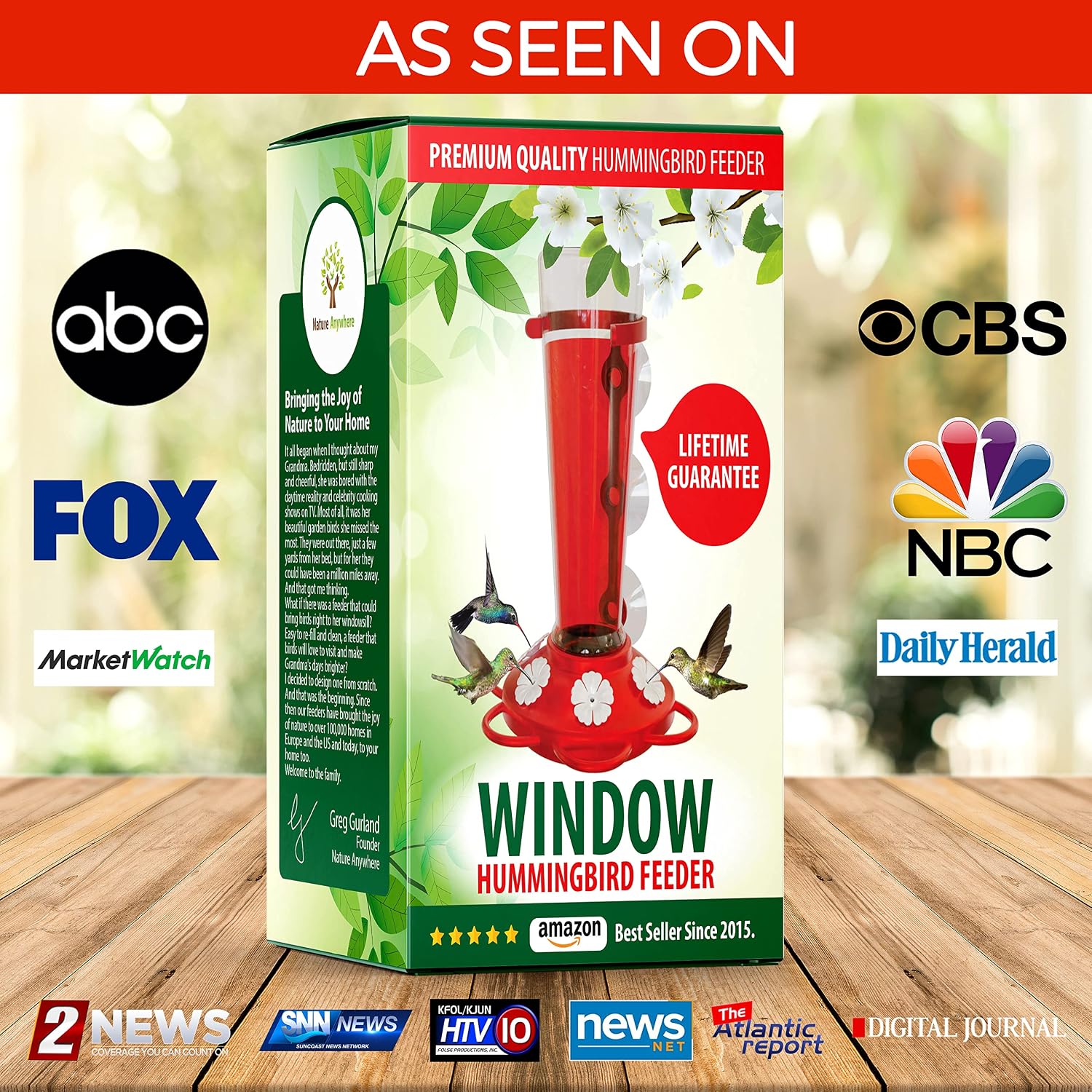 Window Hummingbird Feeder, Suction Cup, Hummingbird Feeders for Outdoors