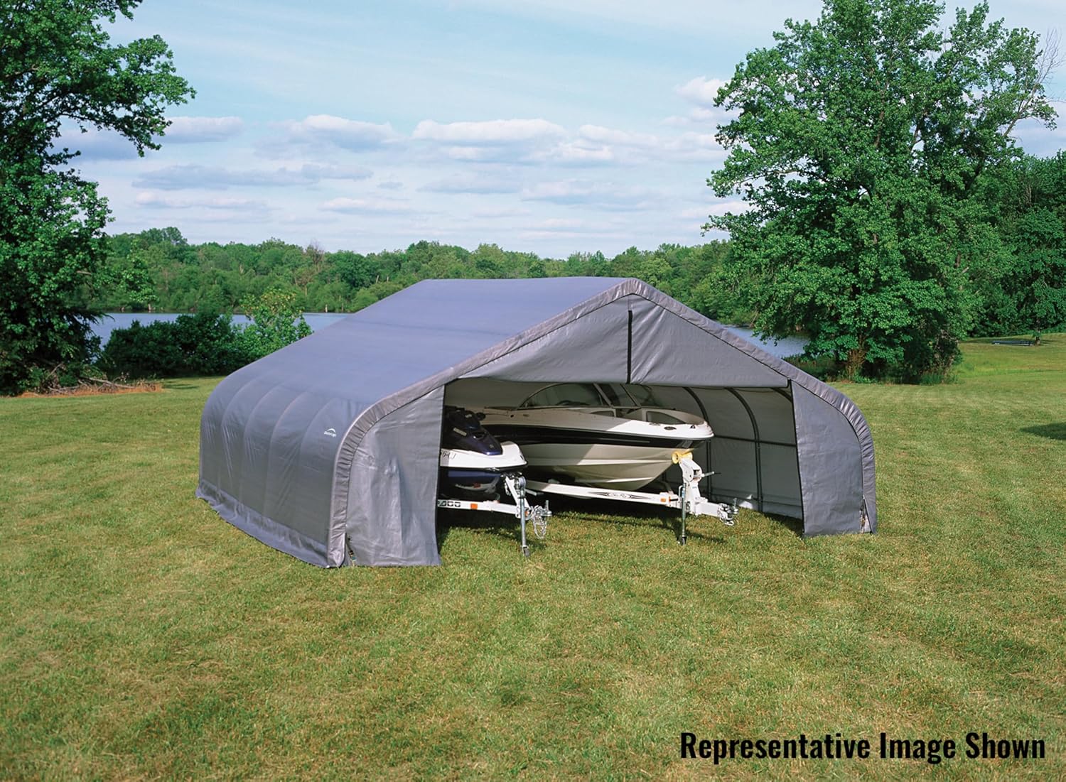ShelterLogic ShelterCoat 22 x 20 x 1 ft Green Garage Peak
