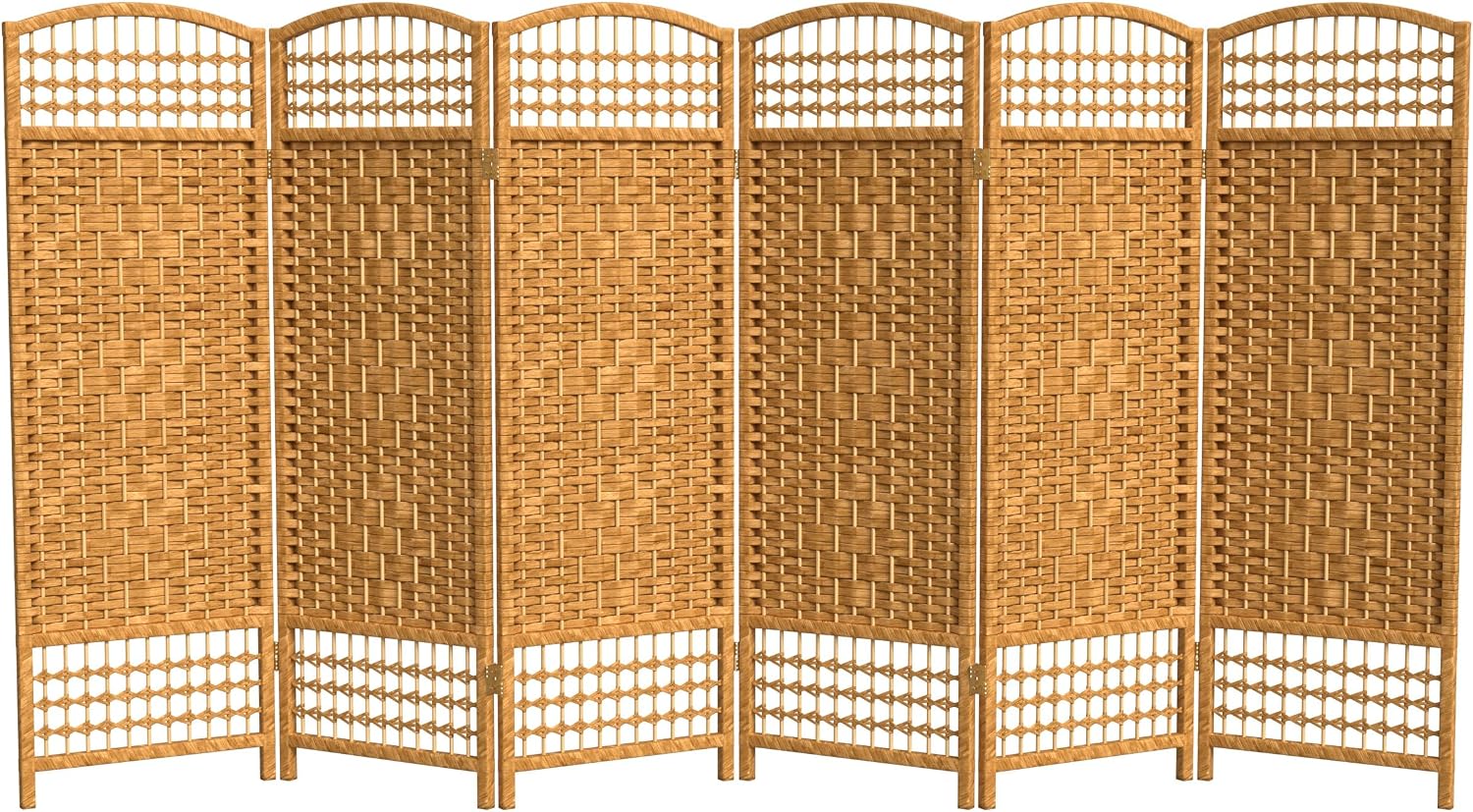 4 ft. Short Fiber Weave Folding Screen - Natural - 4 Panels