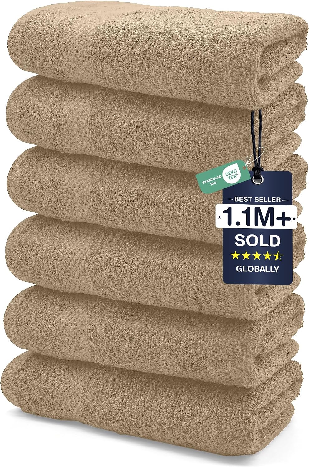 DAN RIVER 24 Pack Cotton Wash Cloths Set for Showering [12x12] White