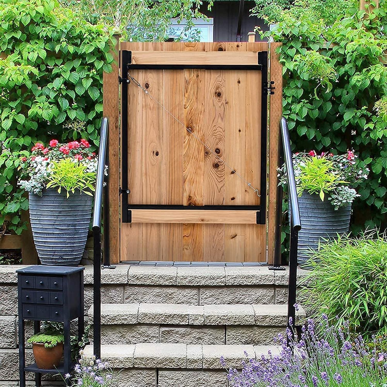 Adjust-A-Gate® AG72LTP-ZR0110 Medium - Wide Corrosion Resisting Steel Full-Frame Anti-Sag Fence Gate Kit – Fits Openings of 36" - 72"