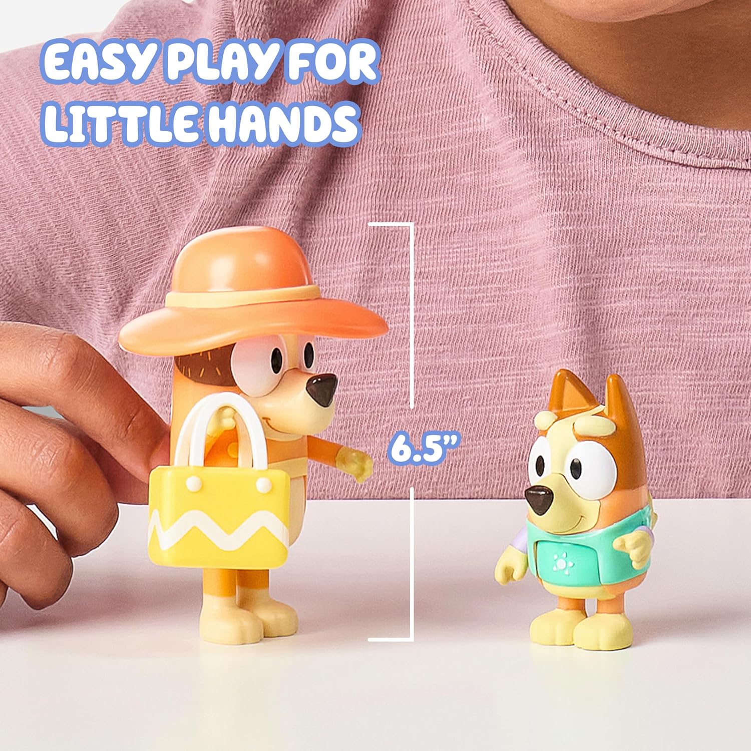 Bluey School Figurine Toys Pack of 4, Articulated Character Toys with Chloe, Rusty, and Calypso Figurines, Small Action Figures for Kids Ages 3+