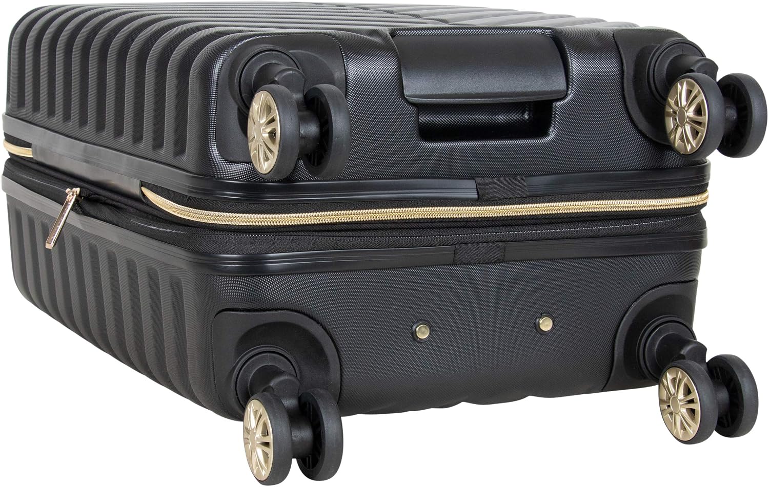 Kenneth Cole REACTION Madison Square Lightweight Hardside Chevron Expandable Spinner Luggage, Black, (28-Inch Checked)