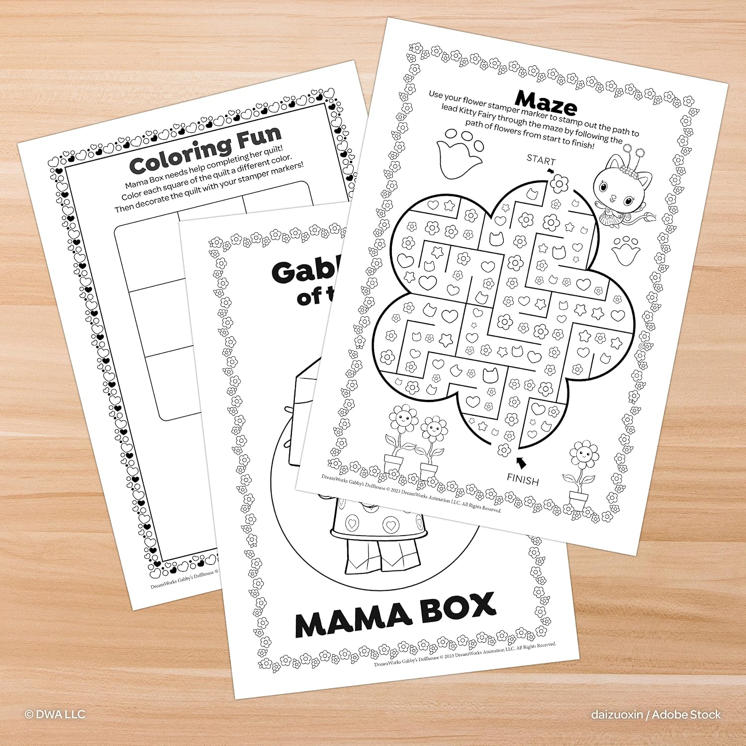 Bendon Inc Gabby's Dollhouse Coloring Book with Stickers, 4 Stamper Markers Included, 48 Pages