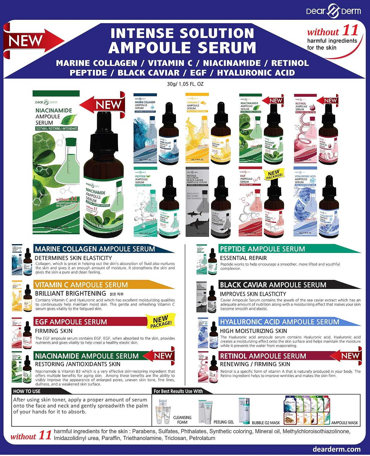 Dearderm EGF Intense Solution Ampoule Serum, 1.05 Fluid Ounce