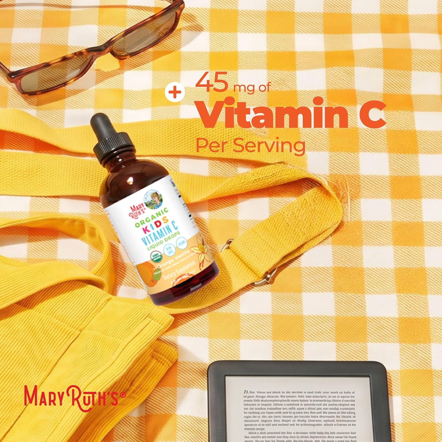 MARYRUTH'S Organic Vitamin C Supplement | Liquid Vitamin C Liquid Drops for Adults & Kids | Immune Support Supplement for Overall Health | Vegan