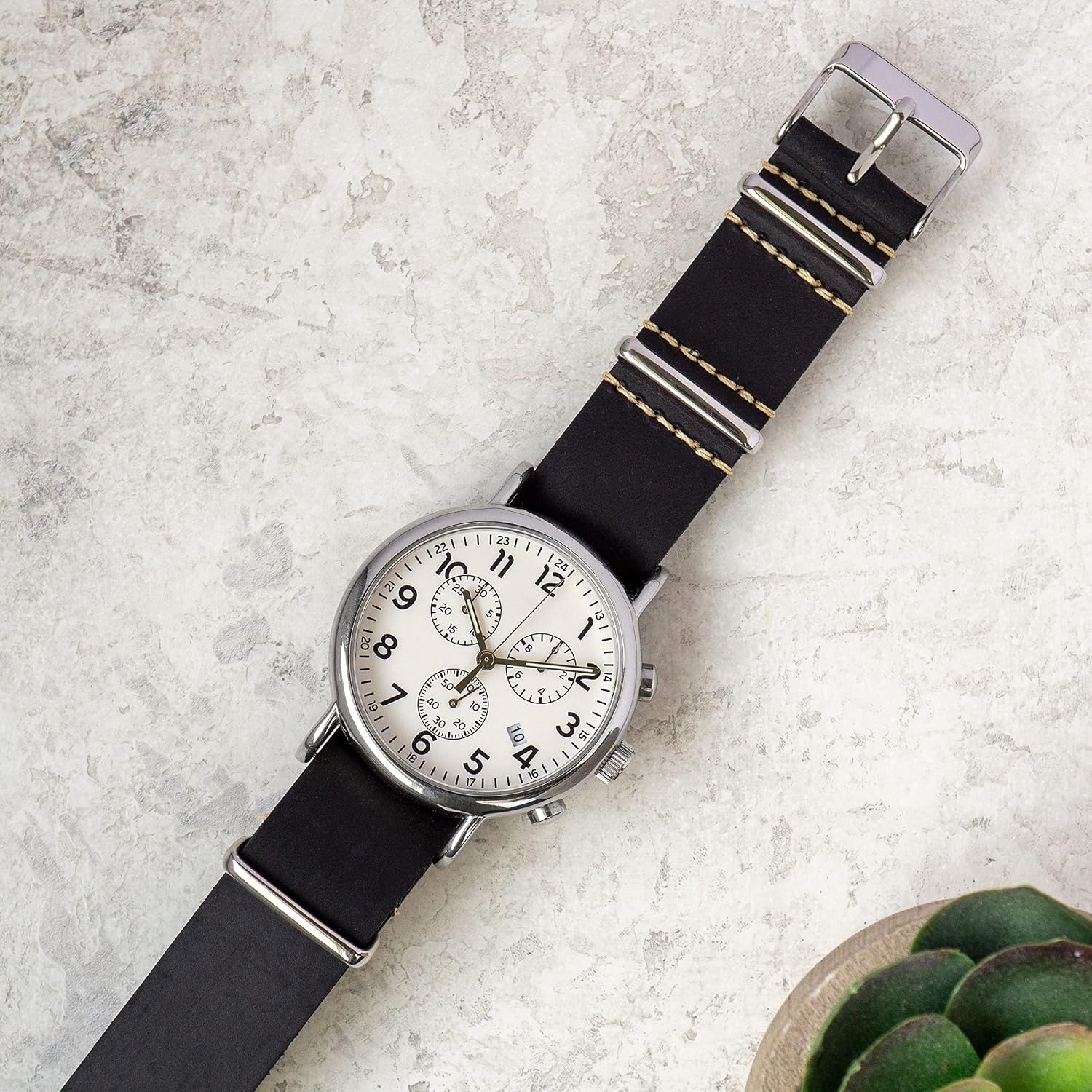Benchmark Leather Watch Band - Crazy Horse Oiled Leather One-Piece Watch Straps for Men or Women - 18mm, 20mm, 22mm or 24mm Widths