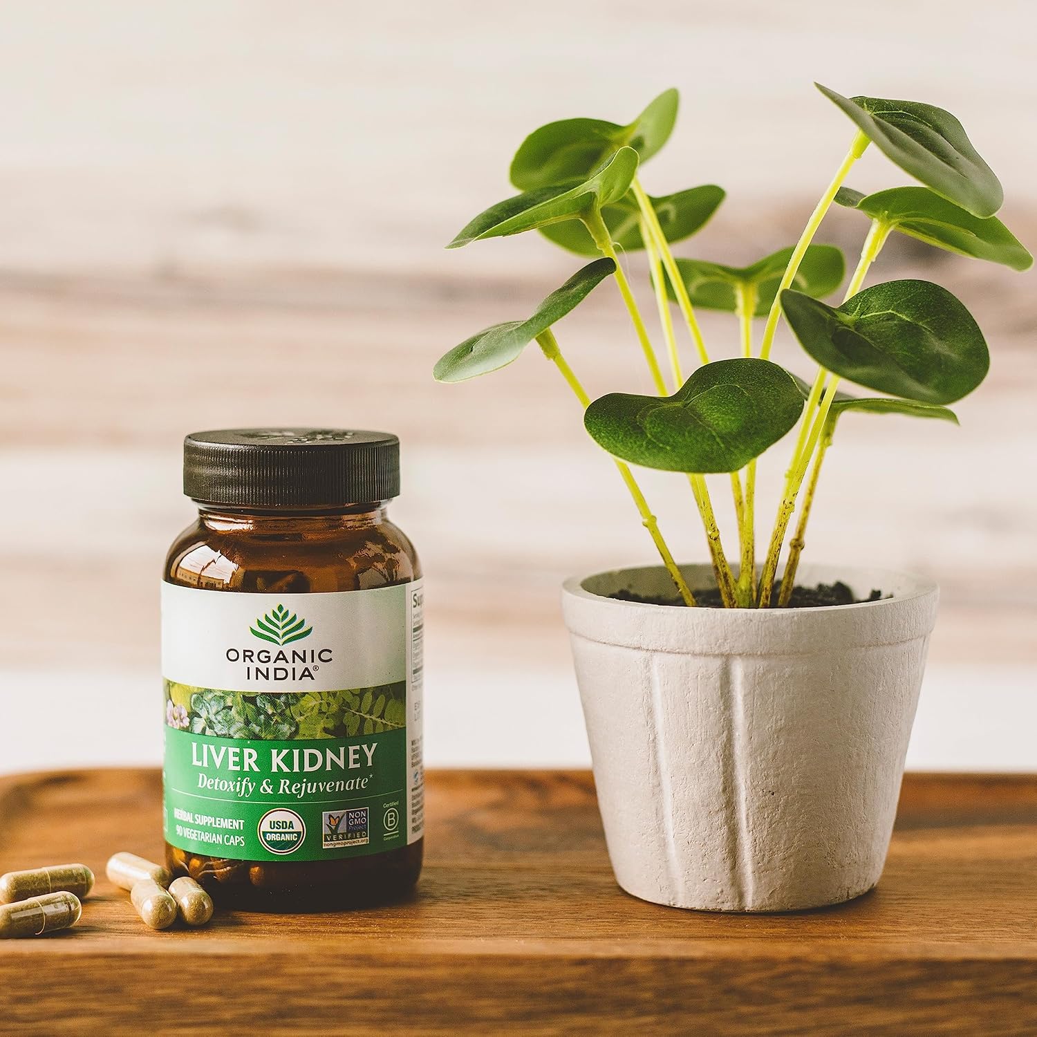 ORGANIC INDIA Liver and Kidney Cleanse Detox Repair - Herbal Supplement - Detoxify & Rejuvenate, Supports Healthy Liver & Kidney Function, Vegan, USDA Certified Organic, Non-GMO - 90 Capsules