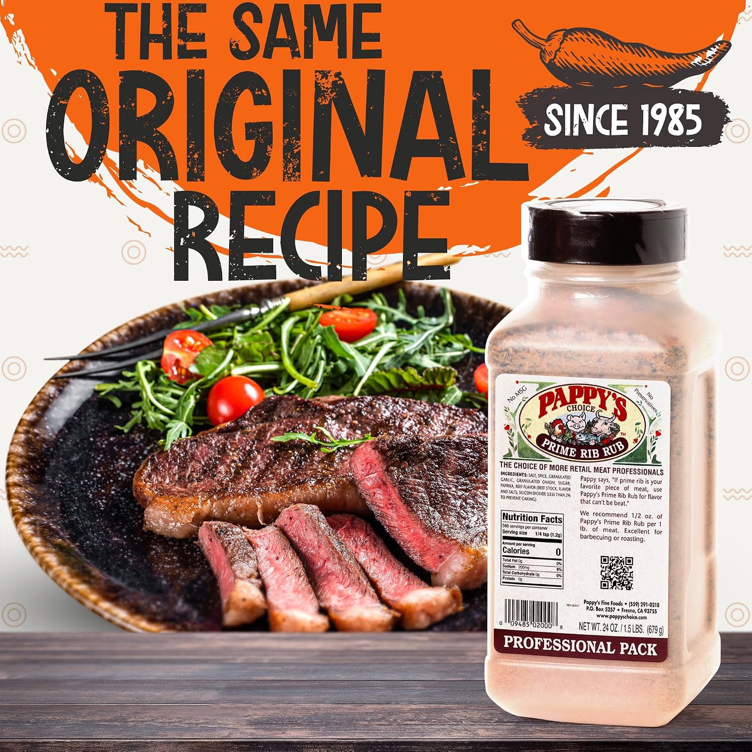 Pappy's Choice Original Seasoning, 32 Oz | California's Legendary Seasoning Blend, Santa Maria Style, Perfect for BBQ, Beef, Burgers, Brisket, Tri-tip and Steak