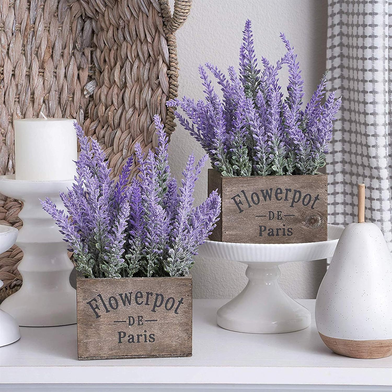 10 Bundles Fake Flowers Artificial Lavender Plants, Purple