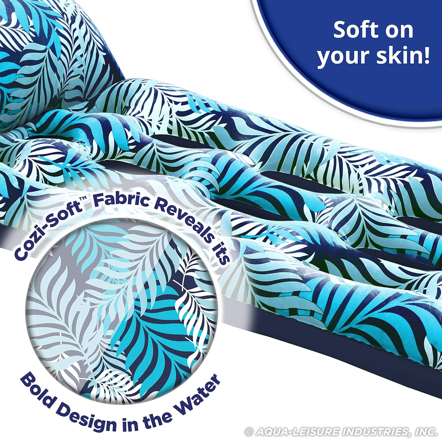 Aqua Comfort Pool Float Lounge – Inflatable Pool Floats for Adults with Headrest and Footrest – Bubble Waves