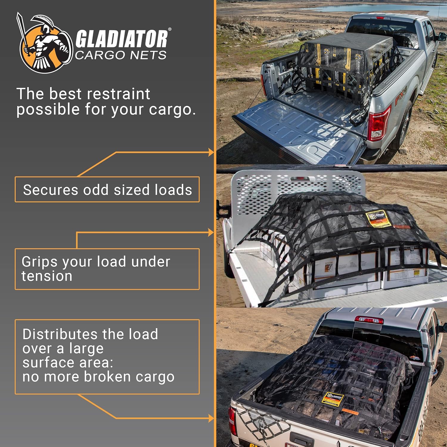 Heavy Duty Cargo Net - Truck Organizer-Interior-Roof Rack-Jeep-SUV- Baja-Camping -(GBN-100) 4' x 4'