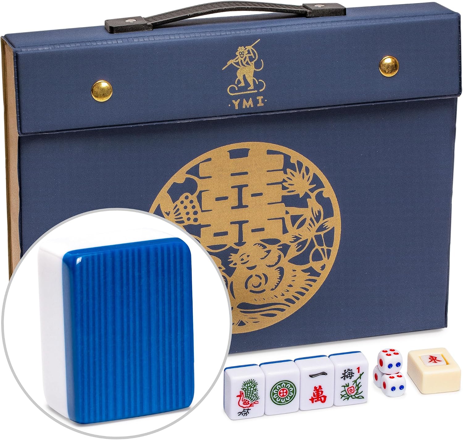 Yellow Mountain Imports Chinese Mahjong Set – Rouge Heritage – 146 Medium Tiles, Professional Set for Chinese-Style Play [中式麻將 專業套裝]