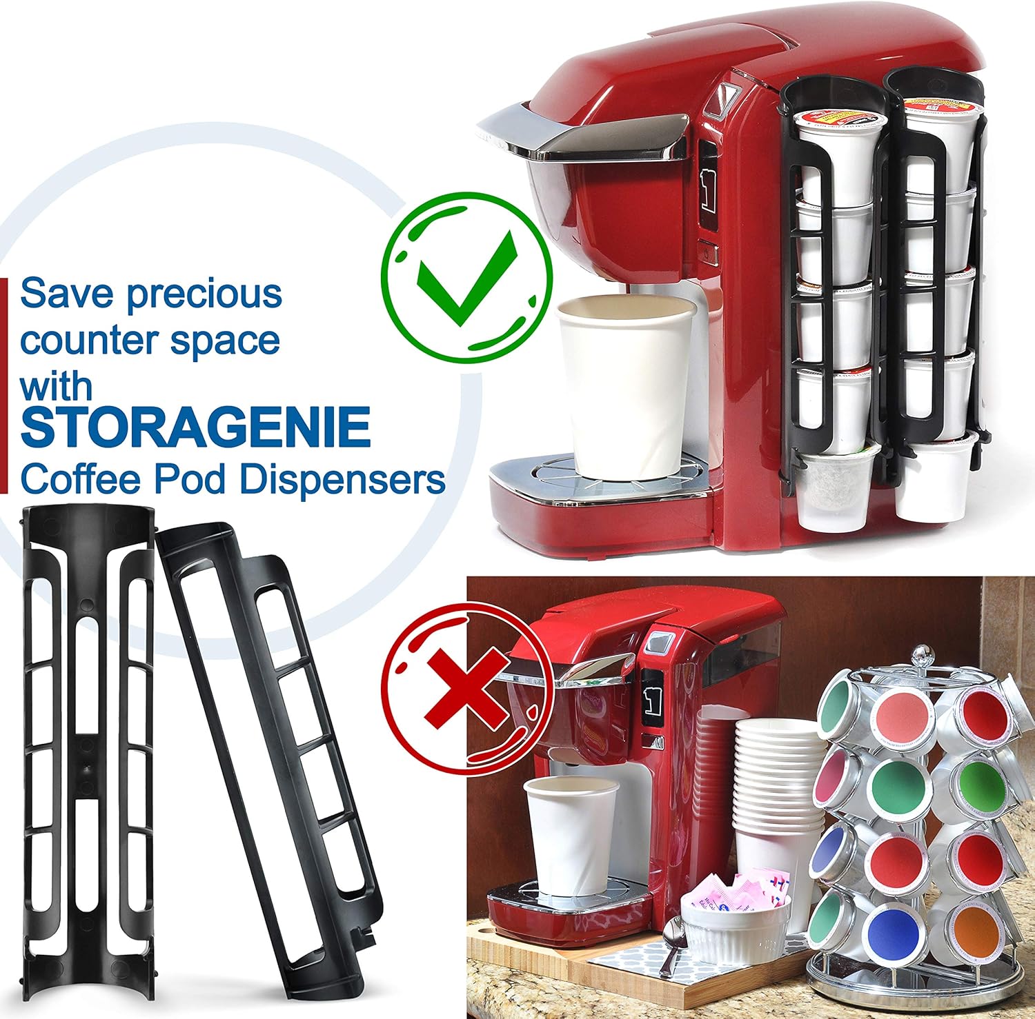 STORAGENIE Coffee Pod Holder for Keurig, Stores 10 Pods