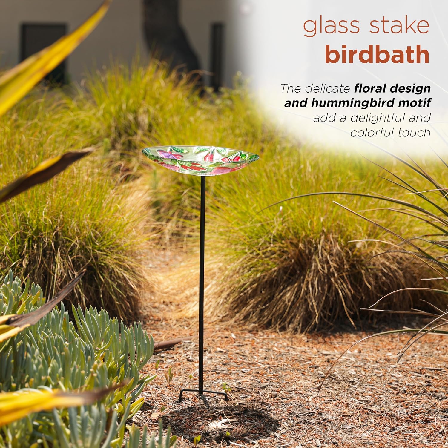 Alpine Corporation 25" Tall Outdoor Birdbath with Planter Pedestal Yard Statue, Stunning Garden Accent, 15" Round, Green