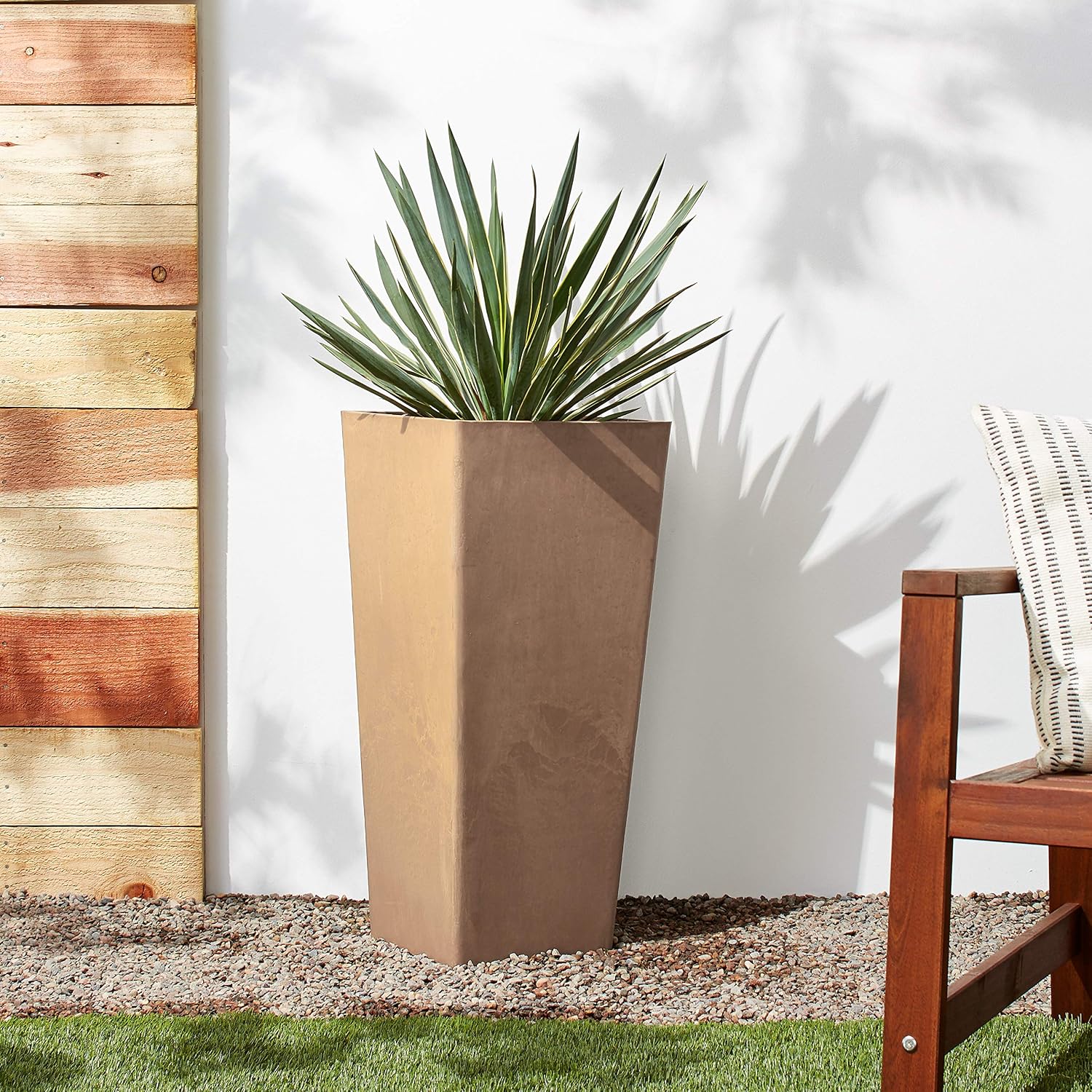 Arcadia Garden Products PSW FS32TP Contempo Tall Square Planter, 13 by 13 by 28-Inch