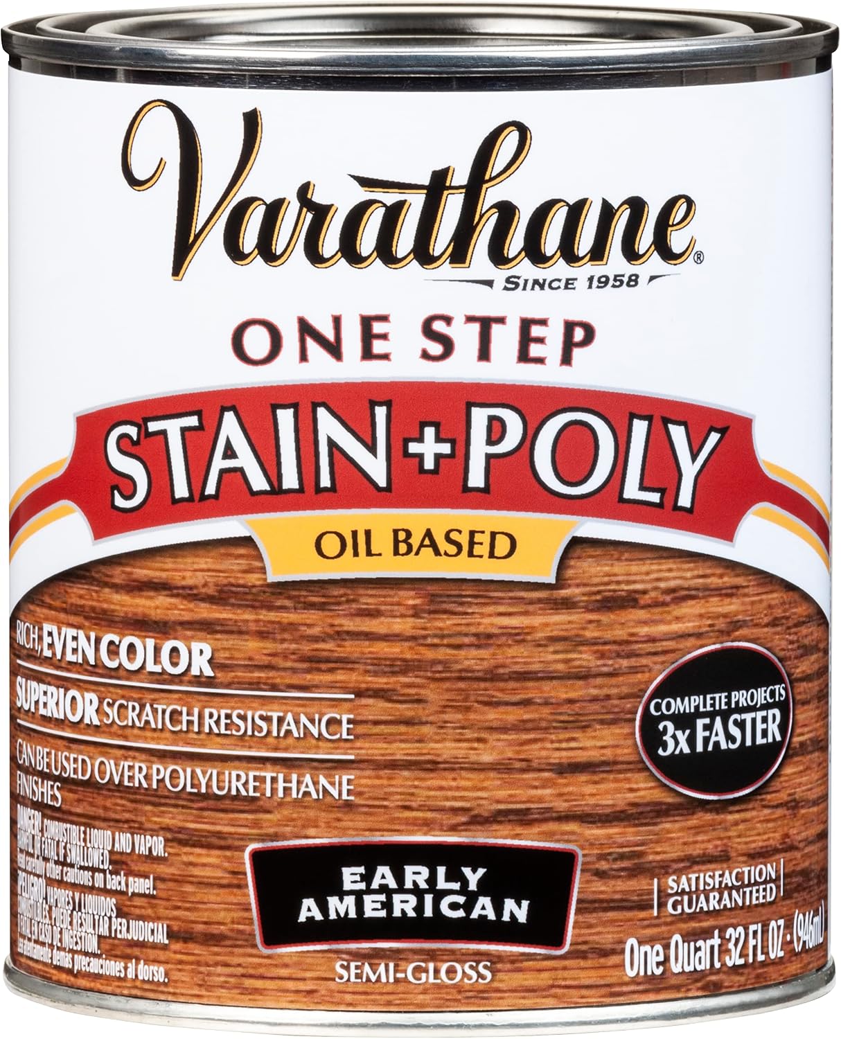 Varathane 243863 Oil-Based One Step Stain + Poly Spray, 12 oz, Golden Pecan