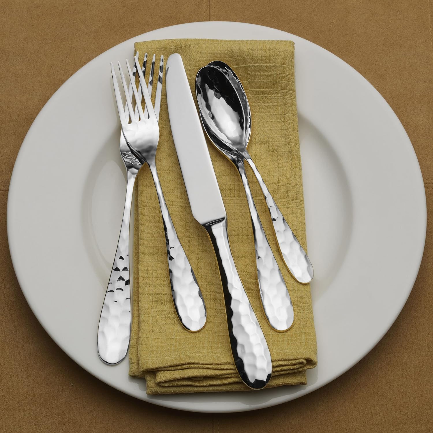 Mikasa Harmony 45-Piece Silverware Set, 18/10 Stainless Steel Cutlery for 8, Includes Forks, Knives, Spoons, and 5-Piece Serving Utensils Set