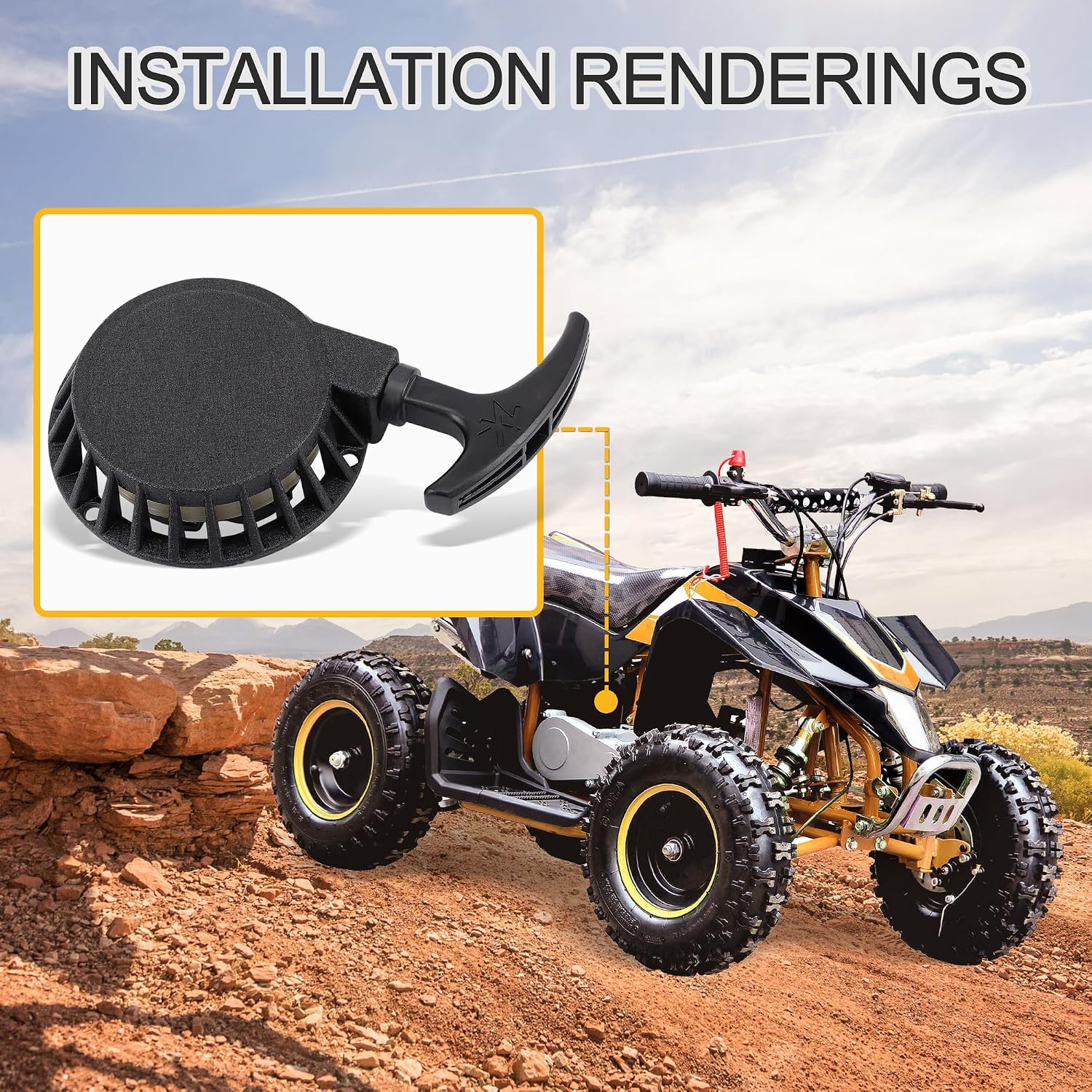 GOOFIT Pull Start Recoil Replacement for MM-B80 MM-B80R Youth Mini Bike Baja Doodlebug 2.8hp DB30 97cc Doodle Bug Mini Racer Bike Motovox MBX10 MBX11 MBX12 Parts