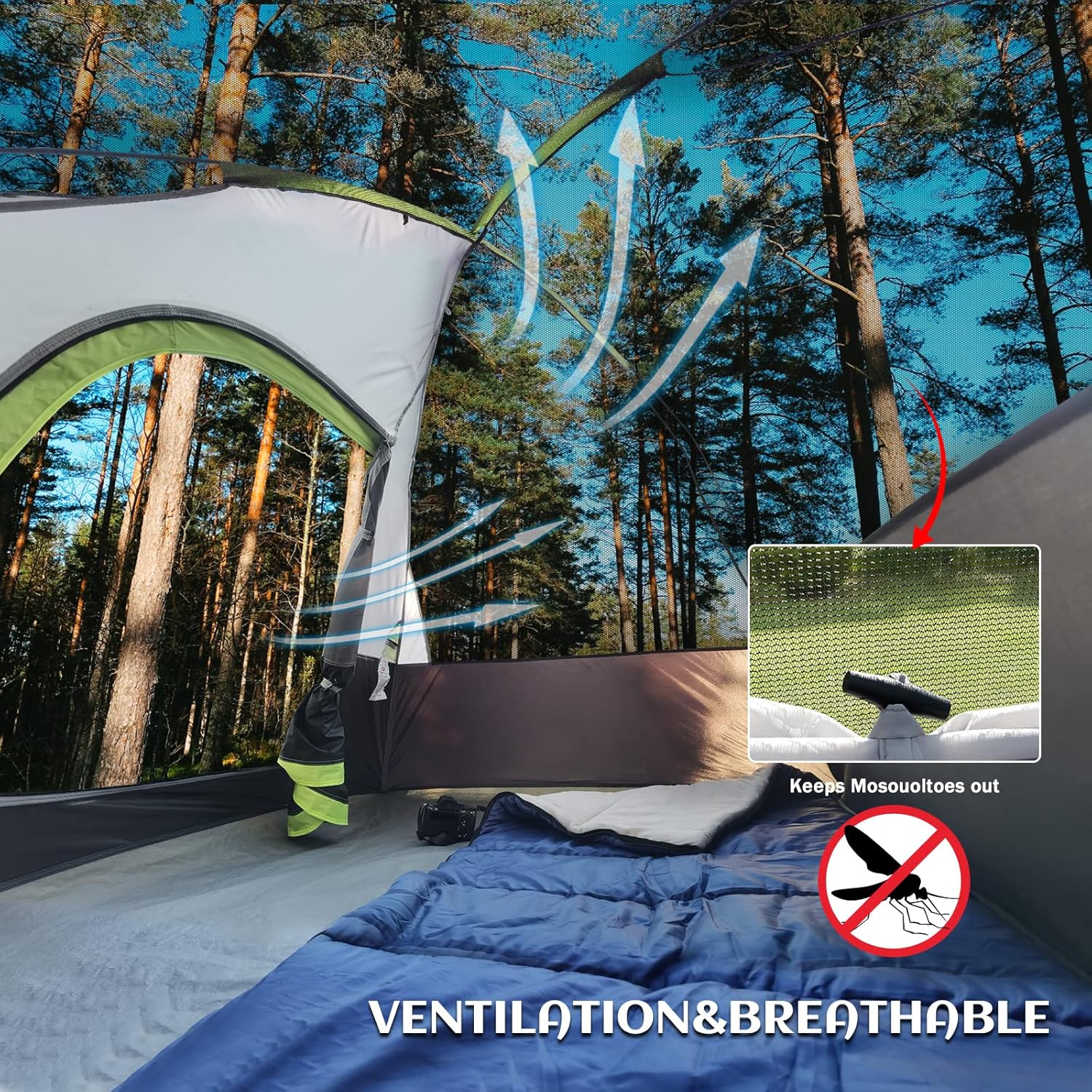 Camping Tent 2-4 Person, Waterproof Windproof Tent with Rainfly Easy Set up-Portable Dome Tents for Camping…