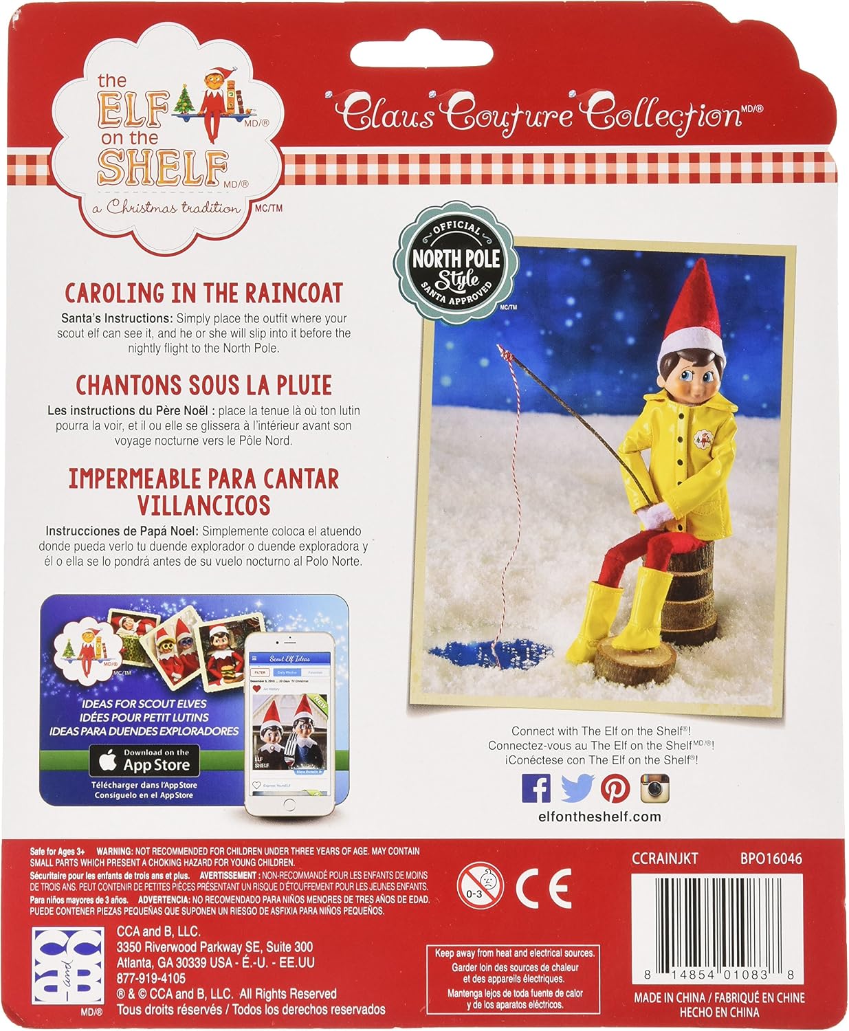 Elf on the Shelf Claus Couture Caroling in the Raincoat