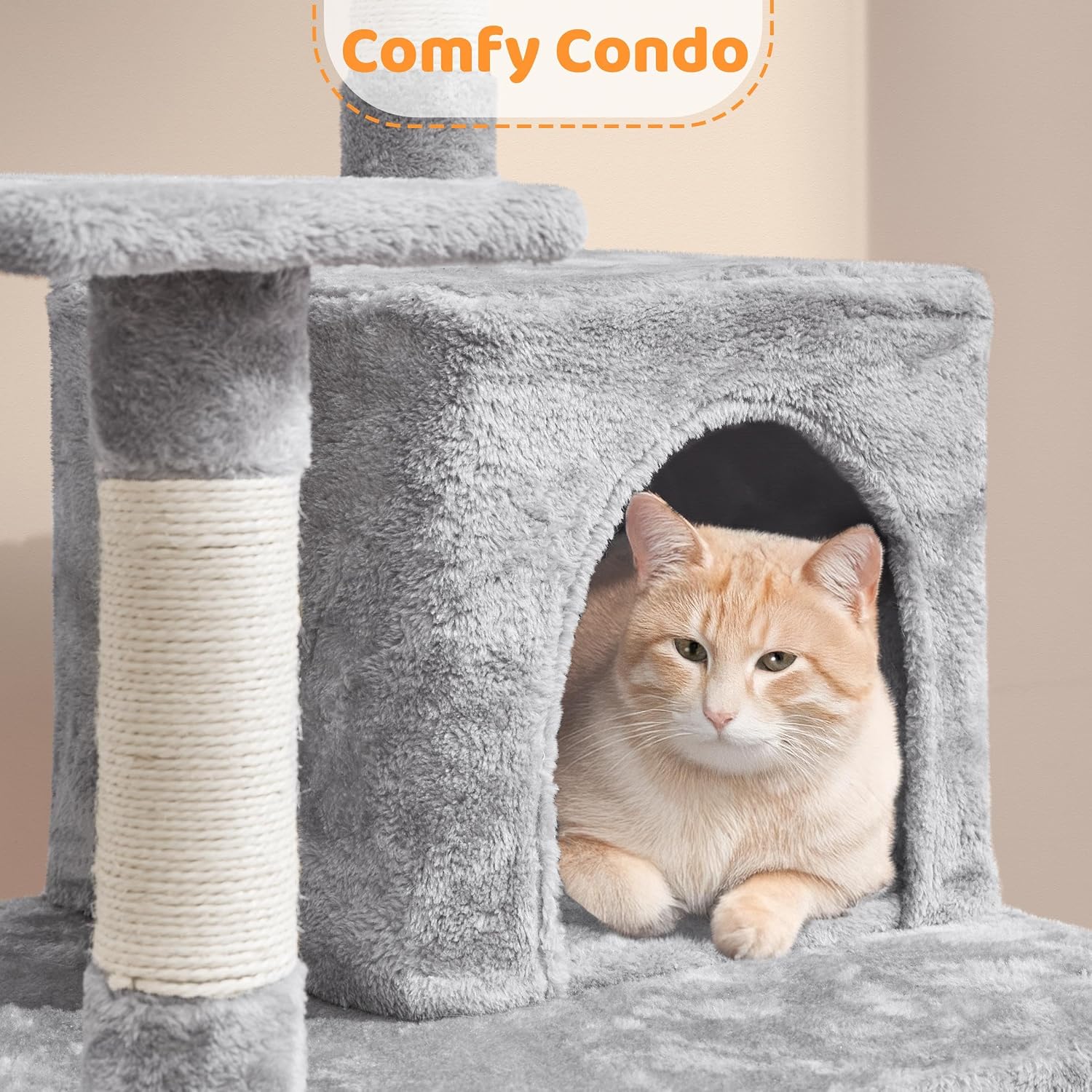 Yaheetech 63in Sturdy Large Cat Tree for Indoor Heavy Cats, Tall Tower