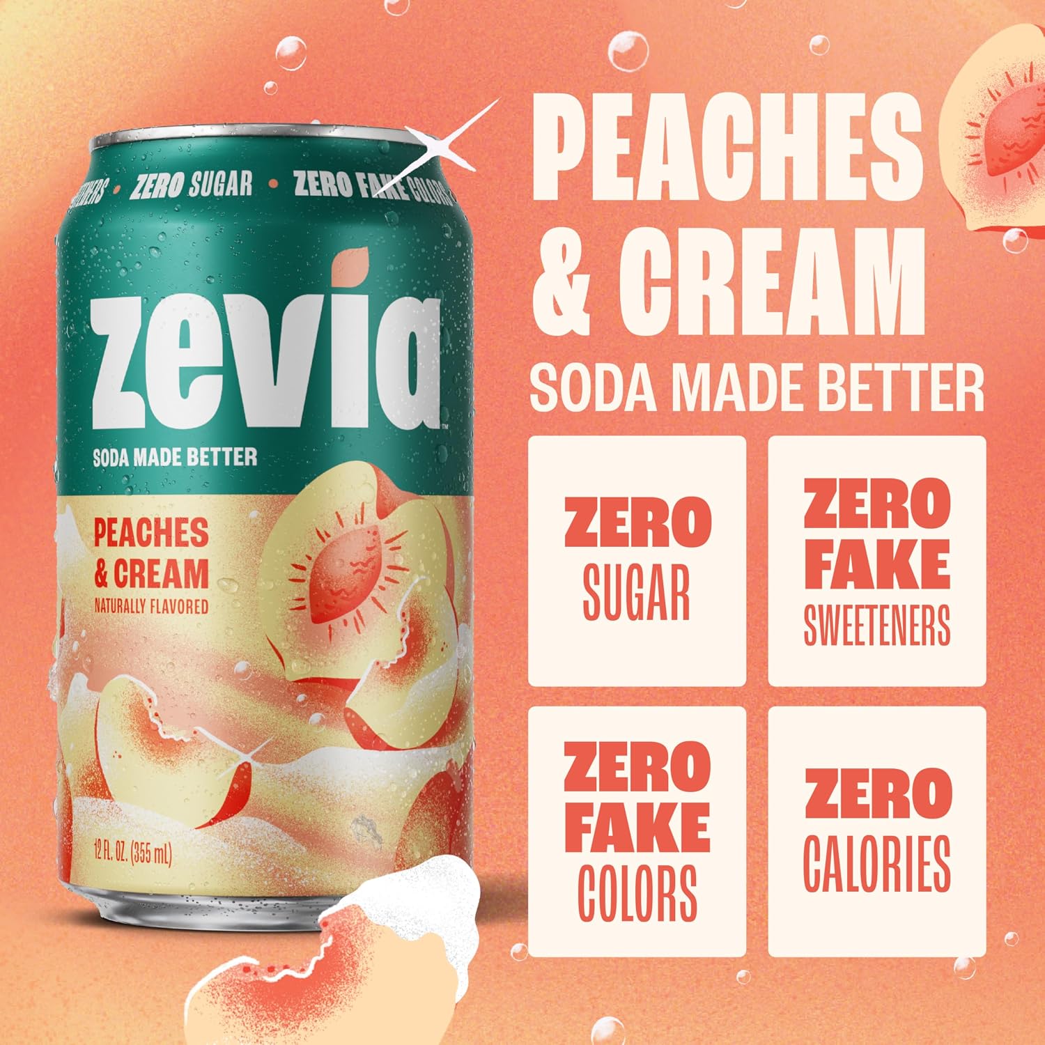 Zevia Zero Calorie Soda, Orange, 12 Ounce Cans (Pack of 6)