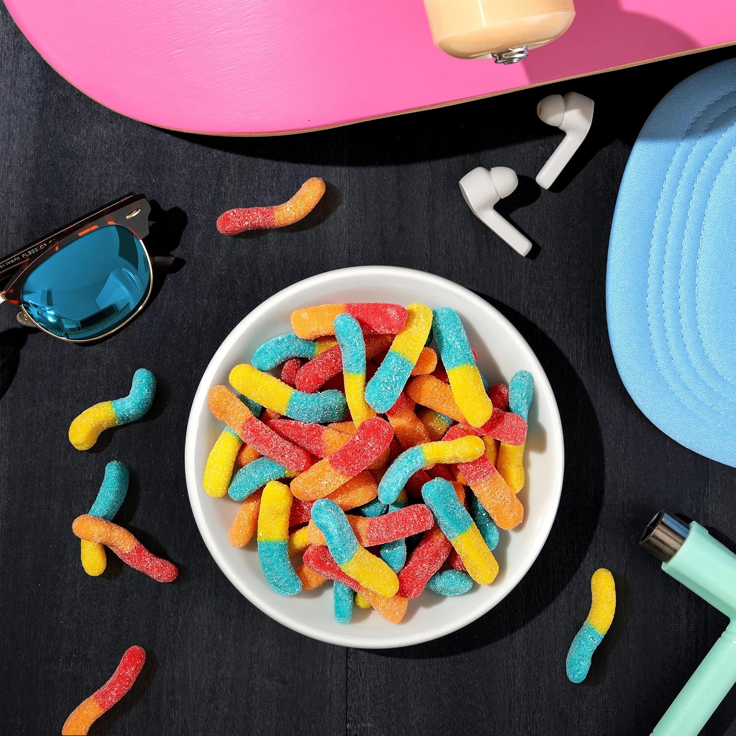 Trolli Sour Brite Crawlers Candy, Very Berry, Sweet and Sour, Gummy Worms, 7.2 oz