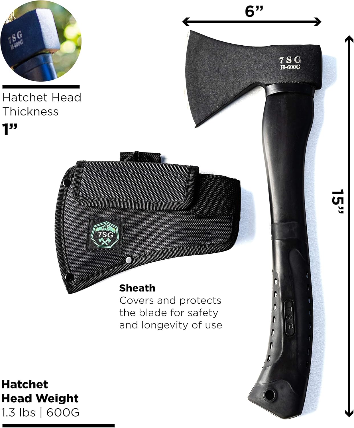 Camping Axe - Camping Hatchet with Sheath -Survival Throwing Axe - Survival Hatchets for Camping and Chopping Wood - Tactical and Survival Hatchet