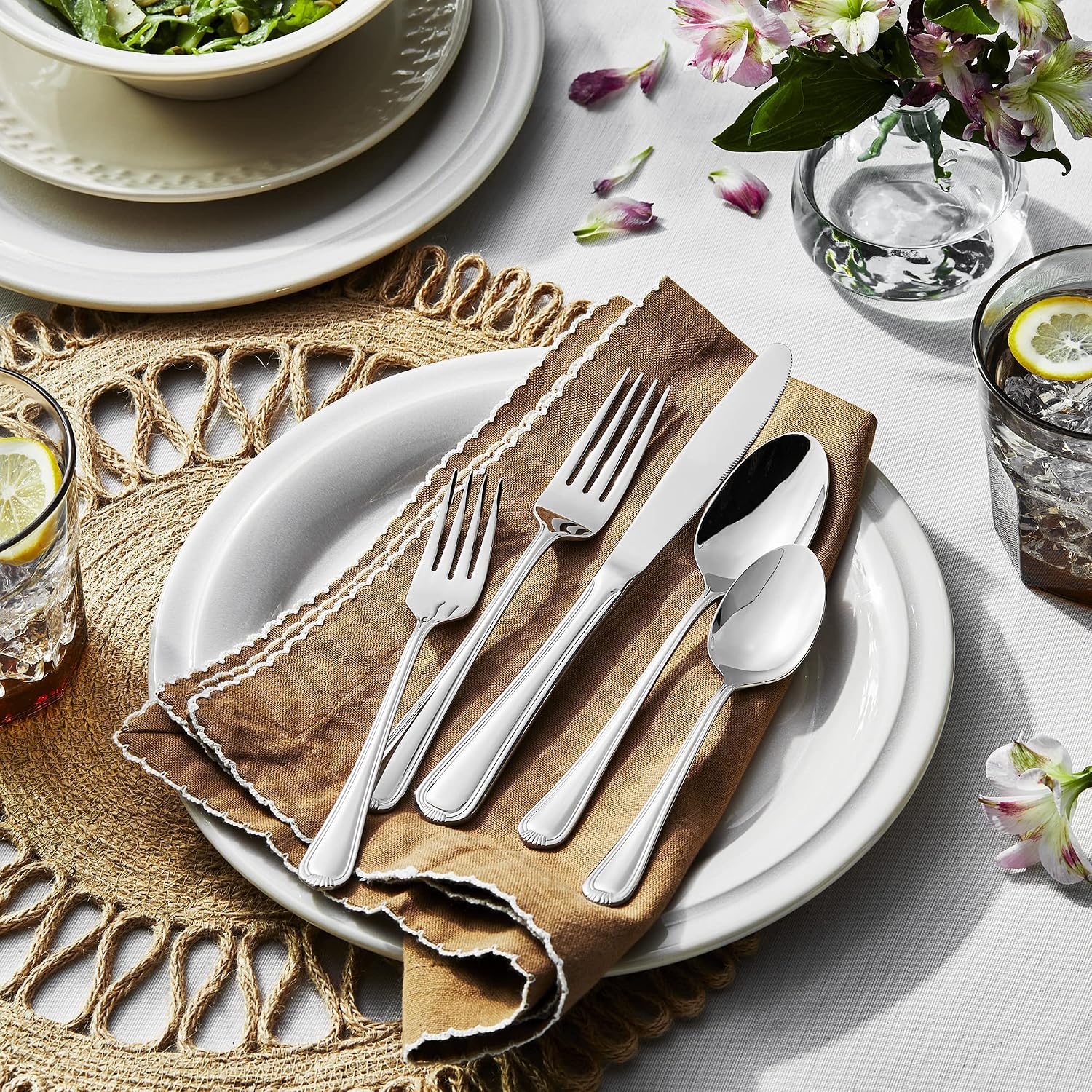 Henckels Alcea 65-Pc Flatware Set, 18/10 Stainless Steel | Durable 18/10 Stainless Steel for Family Meals & Entertaining. Dishwasher Safe, Comfortable Balanced Feel.