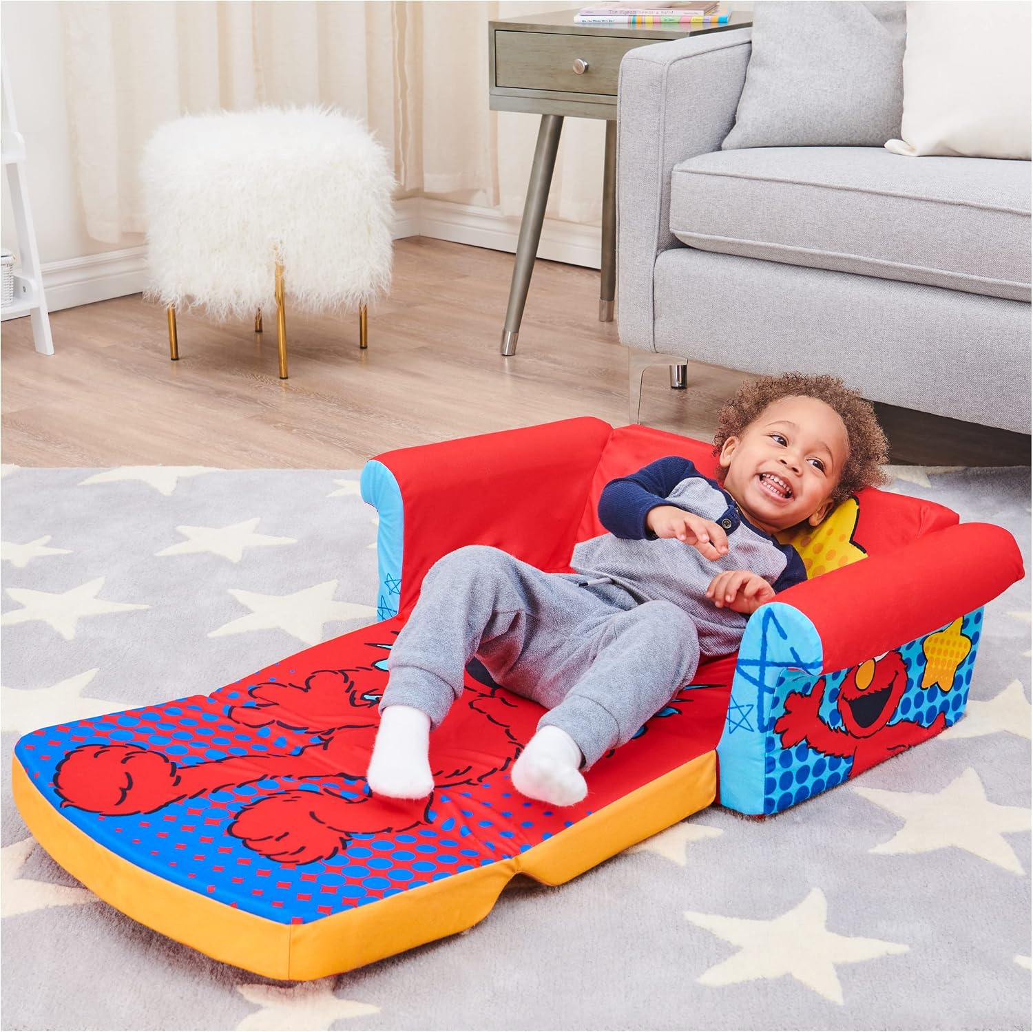 Marshmallow Furniture, Children's 2 in 1 Flip Open Foam Sofa, Minnie Mouse, by Spin Master | Pullout Foam Sleeper for Folding Lounging, Sitting, and Napping for Toddlers & Kids, Bedroom and Playroom Use
