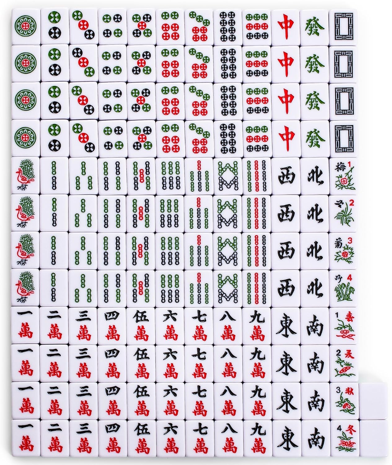 Yellow Mountain Imports Chinese Mahjong Set – Rouge Heritage – 146 Medium Tiles, Professional Set for Chinese-Style Play [中式麻將 專業套裝]