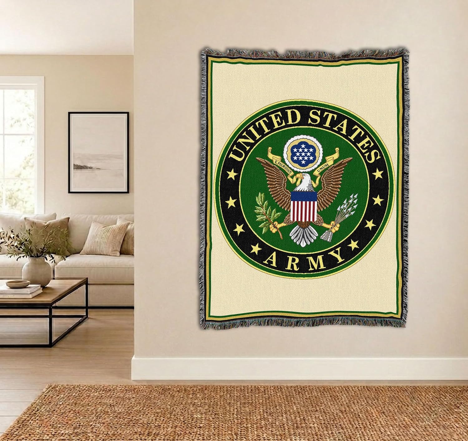 Pure Country Weavers US Army -Military Service Mark Seal Blanket Eagle - Gift Military Tapestry Throw Woven from Cotton - Made in the USA (72x54)