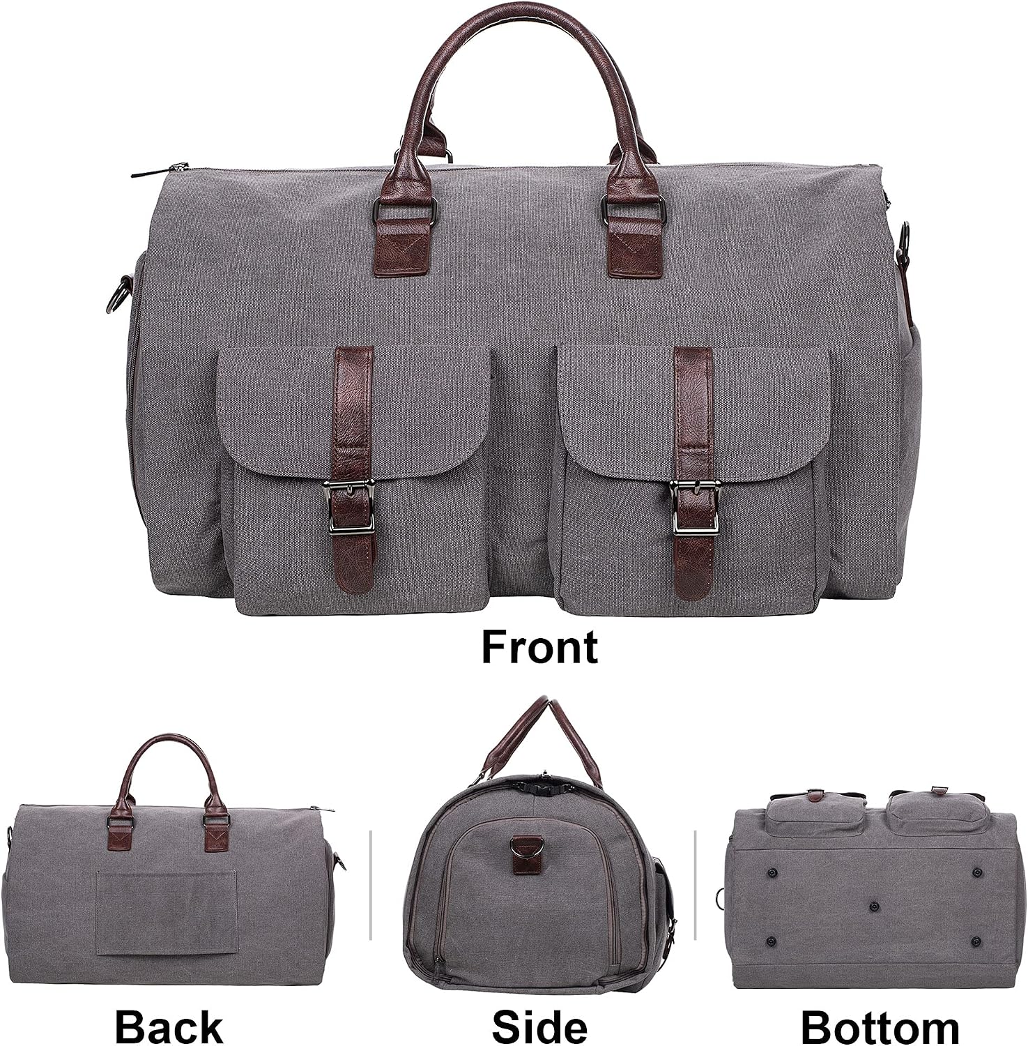 seyfocnia Convertible Travel Garment Bag,Carry on Garment Duffel Bag for Men Women - 2 in 1 Hanging Suitcase Suit Business Travel Bag