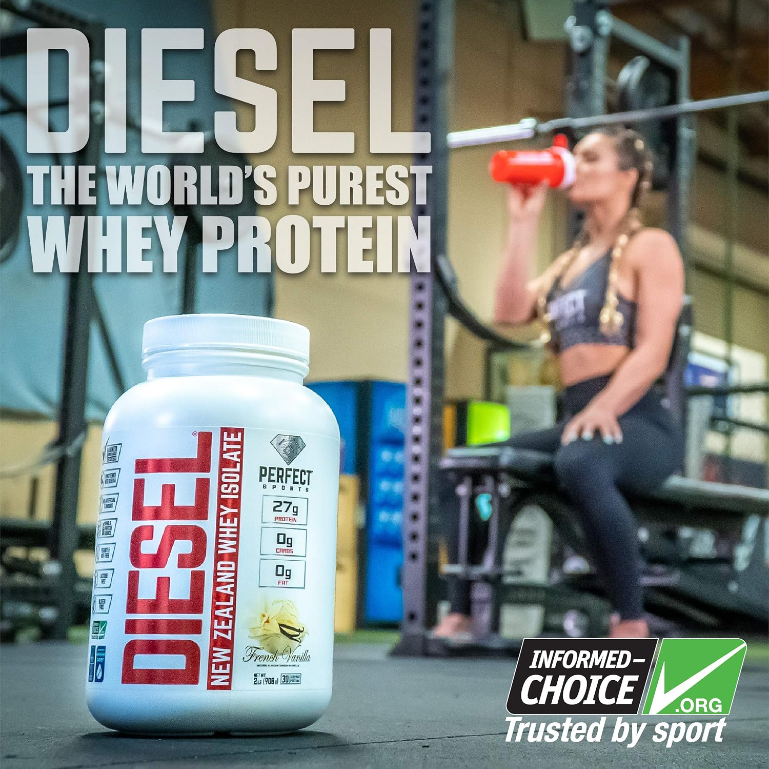 PERFECT SPORTS Diesel Whey Protein Isolate, Milk Chocolate, 2 lb