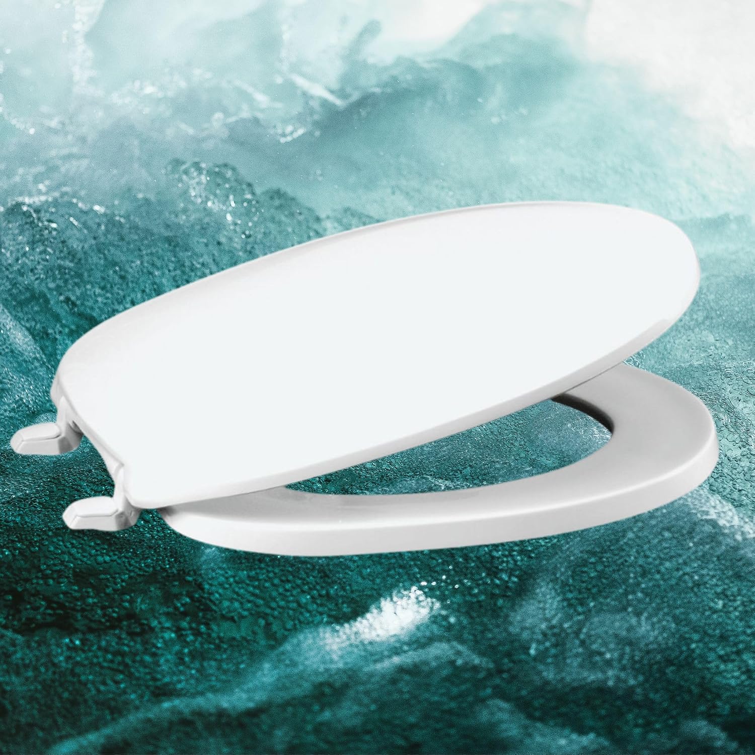 Centoco Toilet Seat Elongated, Residential, Top Mount Plastic Hinge, Black | Plastic, Closed Front, Cover, Made in the USA, 600-407