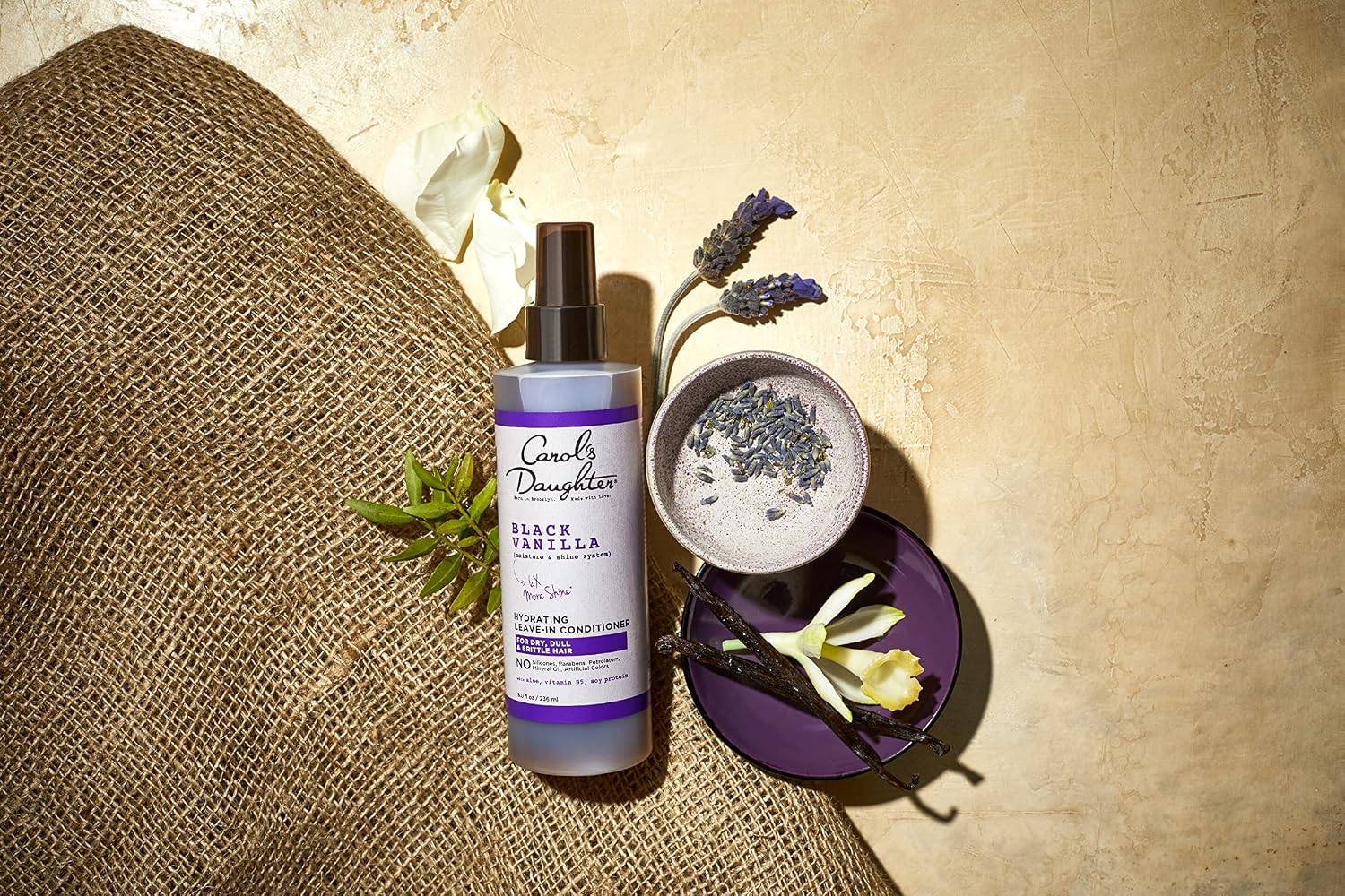 Carol's Daughter Black Vanilla Leave In Conditioner for Curly, Wavy or Natural Hair, Moisturizing Hair Care for Dry, Dull or Brittle Split Ends, 8 Fl Oz