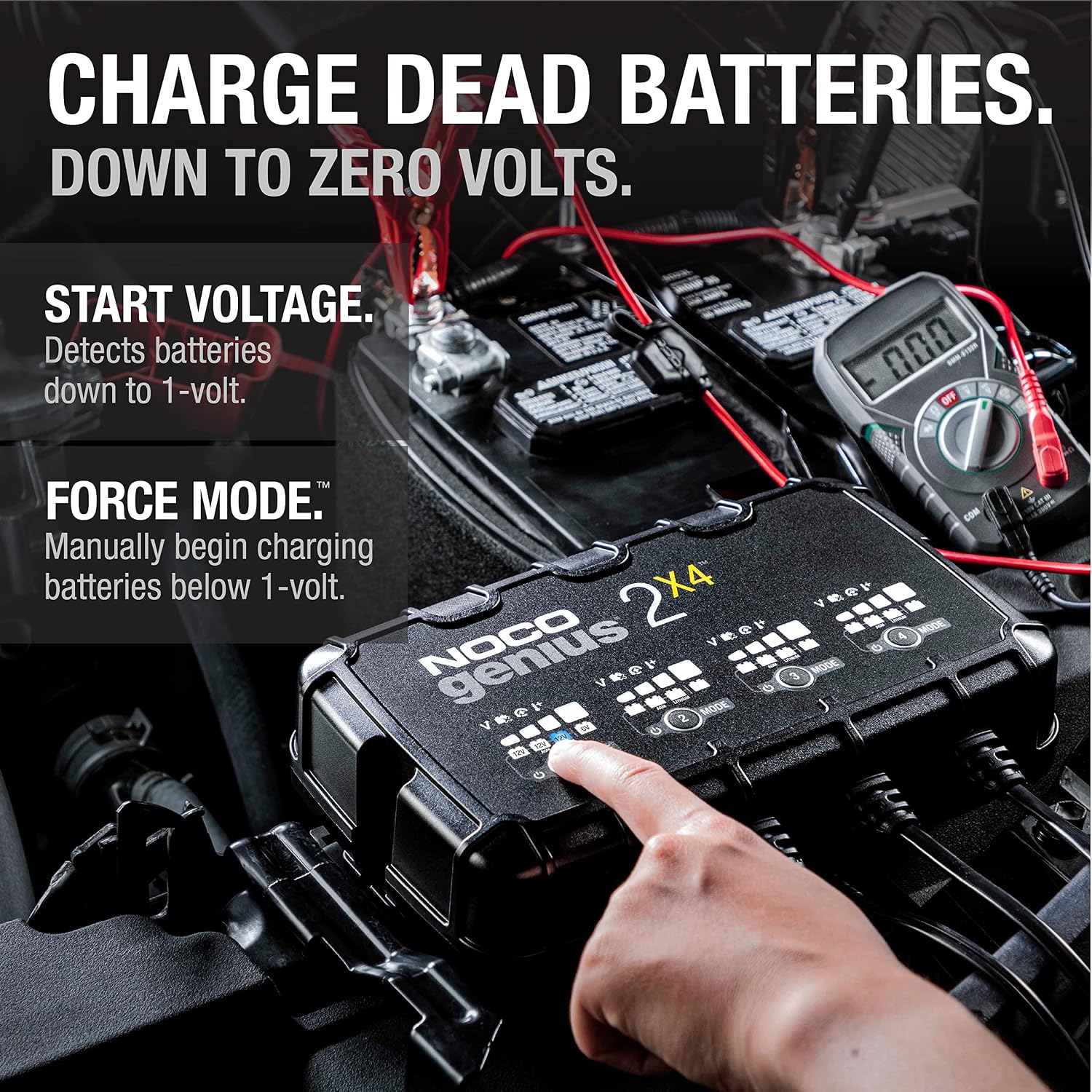 NOCO GENIUS2X4 6/12V 4-Bank Battery Charger, Trickle Charger & Maintainer