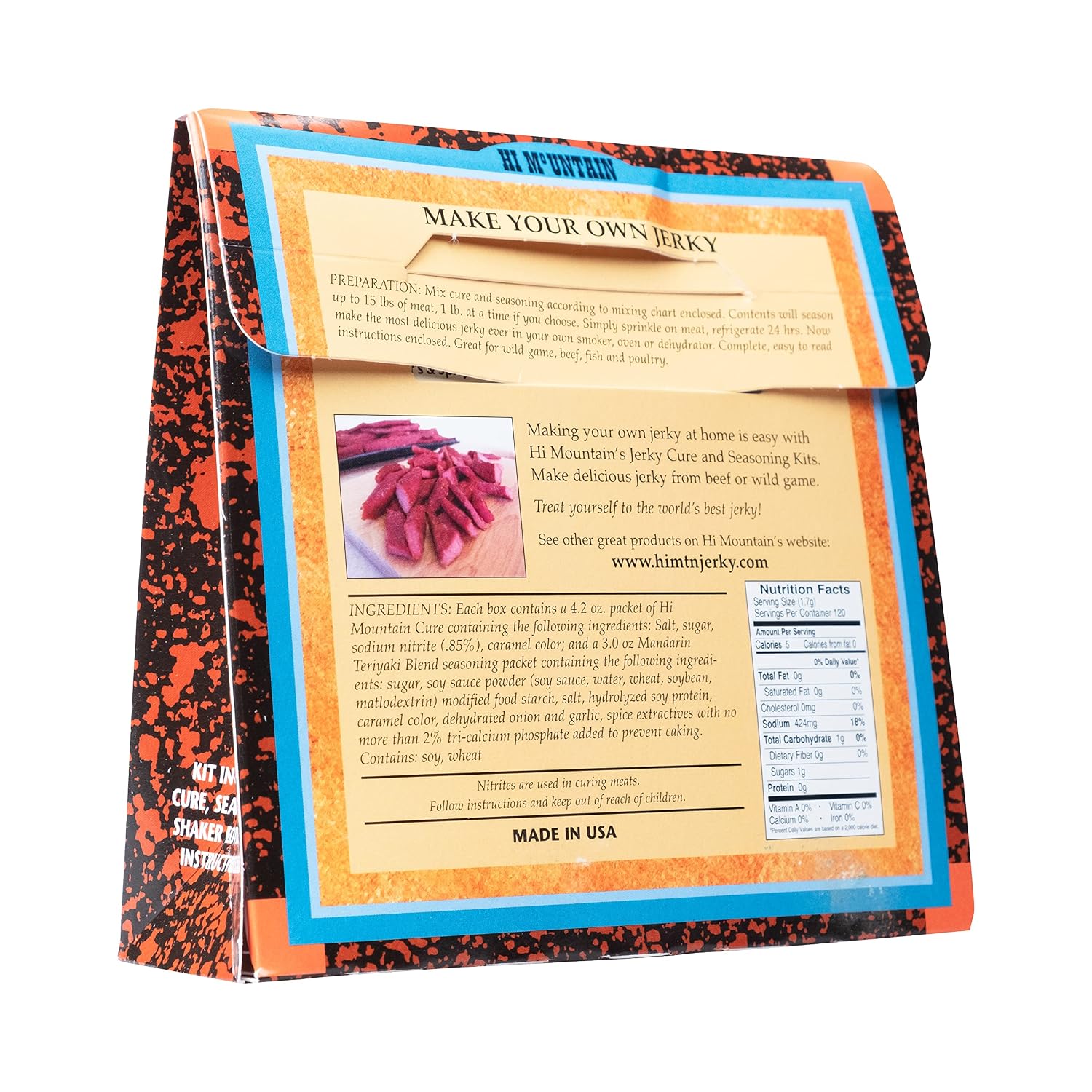 Hi Mountain MANDARIN TERIYAKI BLEND Beef Jerky Seasoning and Cure Kit | Sweet teriyaki citrus flavor, perfect jerky seasoning for deer, elk